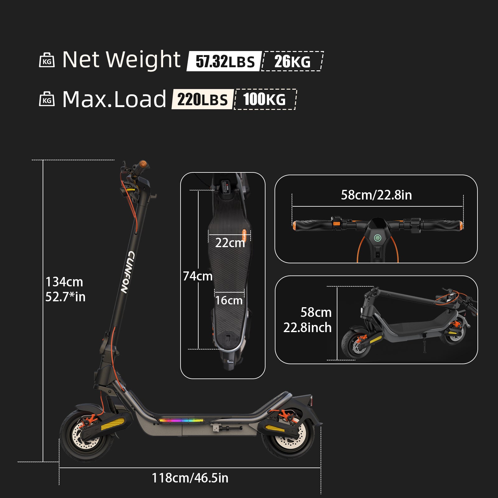 Cunfon RS500 Electric Scooter 1000W
