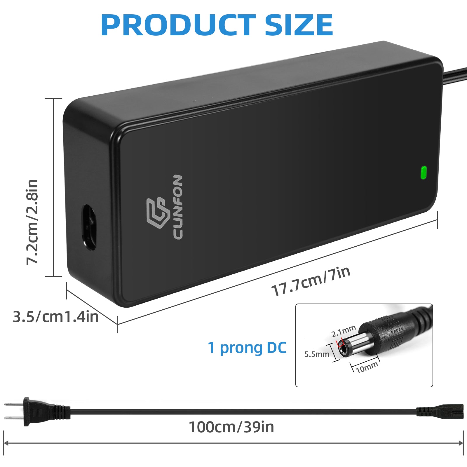 Caricabatterie per scooter elettrico RZ800, adattatore per caricabatteria da 48 V 2,5 A, spina da 5,5 mm a 1 polo