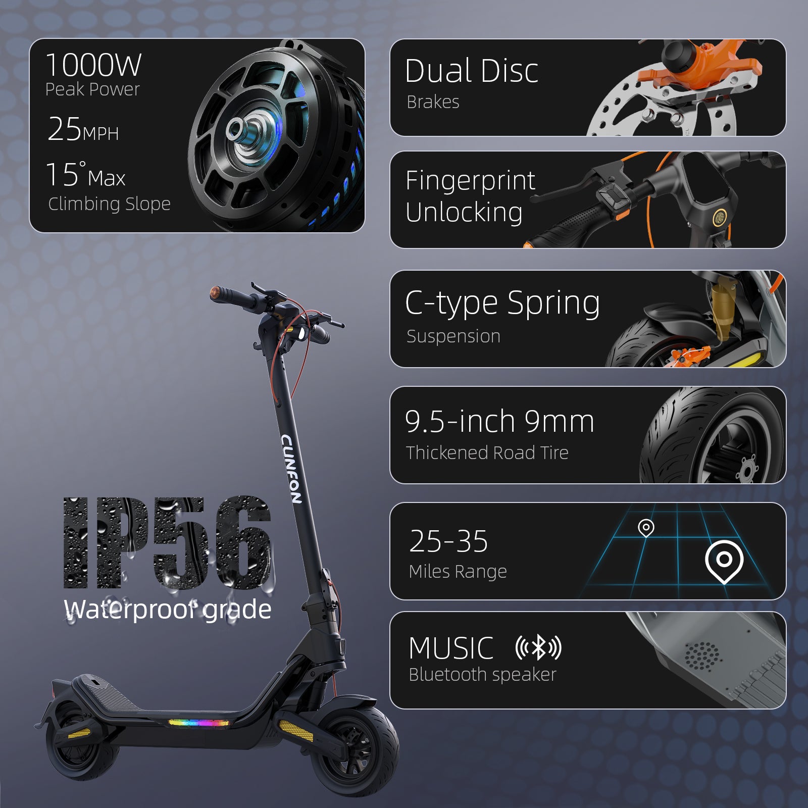 Cunfon RS500 Electric Scooter 1000W