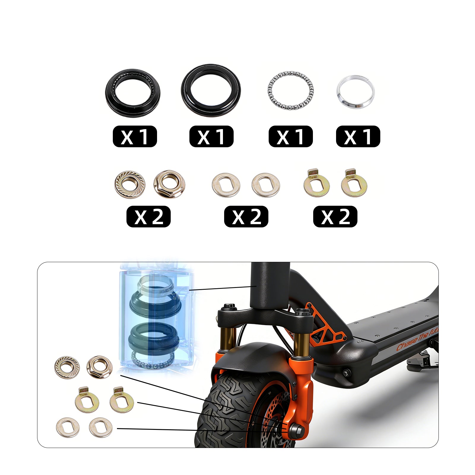 Steering Bearing Kit for RZ800 & RZ1000 – Front Steering Stem Replacement