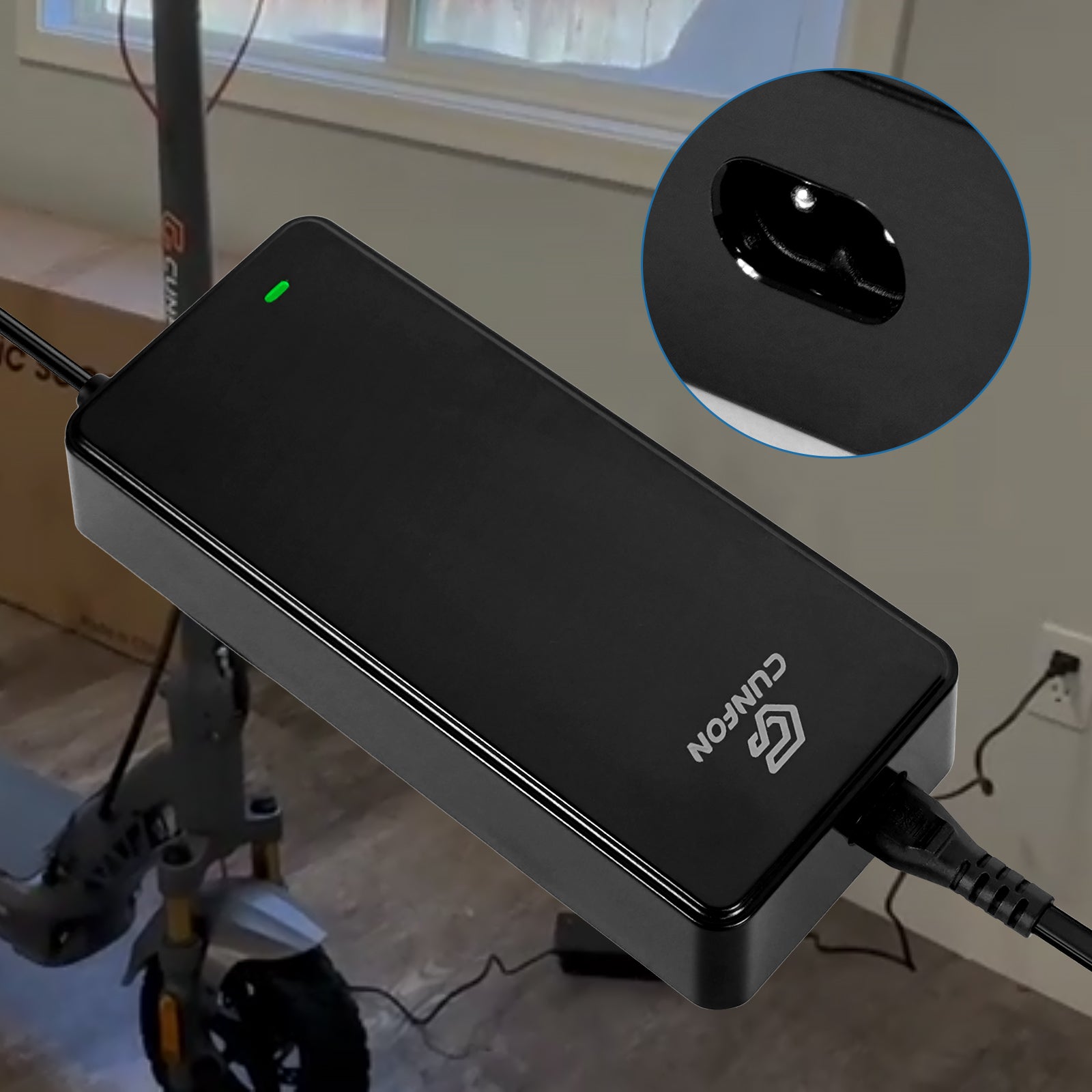 Caricabatterie per scooter elettrico RZ800, adattatore per caricabatteria da 48 V 2,5 A, spina da 5,5 mm a 1 polo