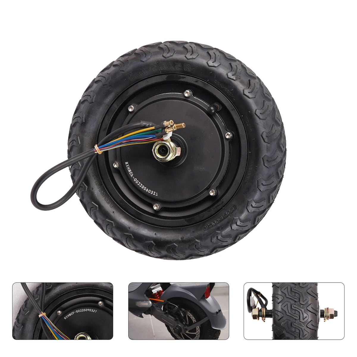 Cunfon RZ800 25-26 version rear wheel brushless motor with 1200W power, self-sealing tubeless tire, and multi-wire harness.#version_25-26